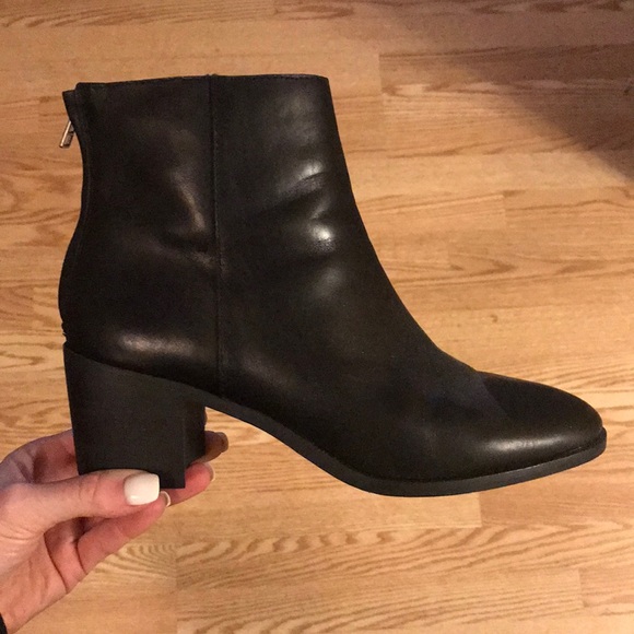 Madewell Shoes - Madewell Black Leather Booties, Size 8.5